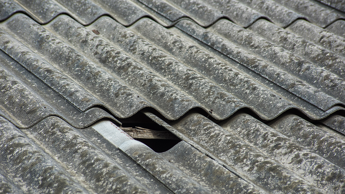 Photo of asbestos style roof